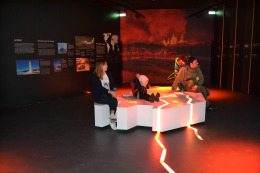 Yvonne and other visitors experiencing the exhibits at the Perlan Museum in Reykjavik